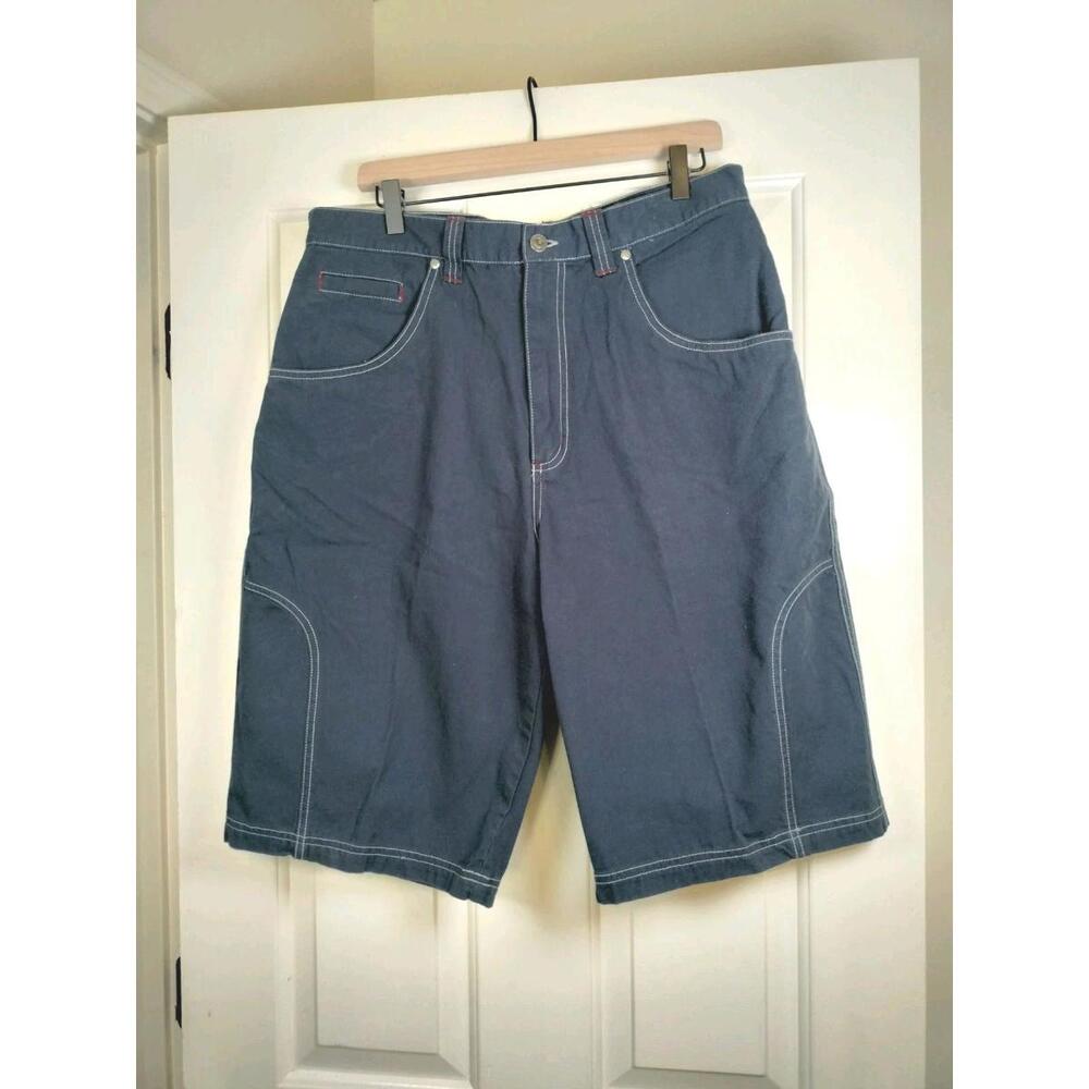 Vintage Joe Boxer Men’s Navy Blue‎ Cargo Shorts Sz 34 Y2K Skater Baggy Contrast